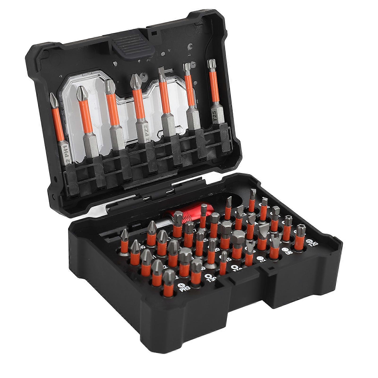38Pcs Screwdriver Bit Set S2 Alloy Steel Combination Hardware Tool Repair Kit with Storage Box