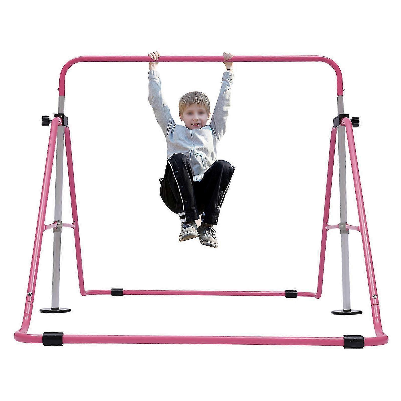 Expandable Gymnastics Bars,Adjustable Height Gymnastic Horizontal Bars, Pink/Blue