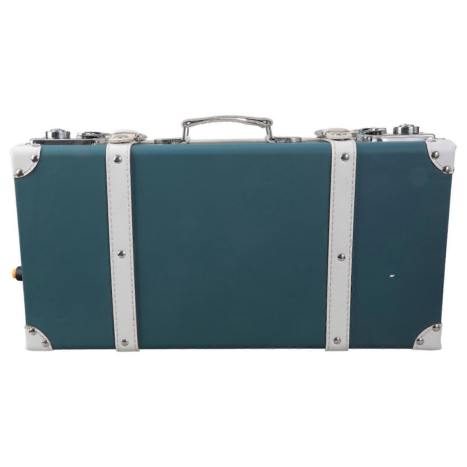 Vintage Suitcase Box with Handle Portable Suitcase Box Large Capacity Lightweight Perfect for Professionals  S White