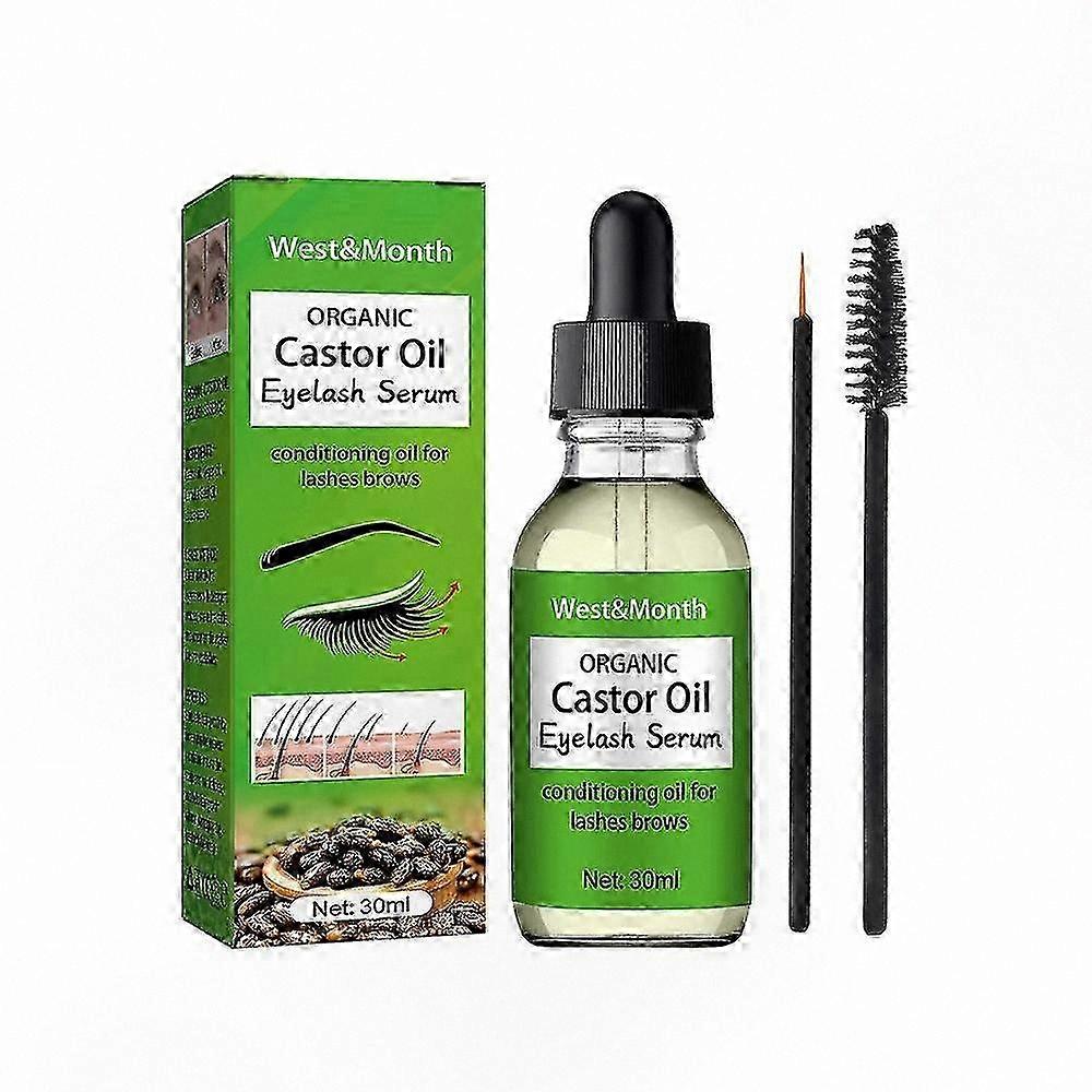 Organic Castor Oil Serum for Thicker Brows and Lashes Growth Solution