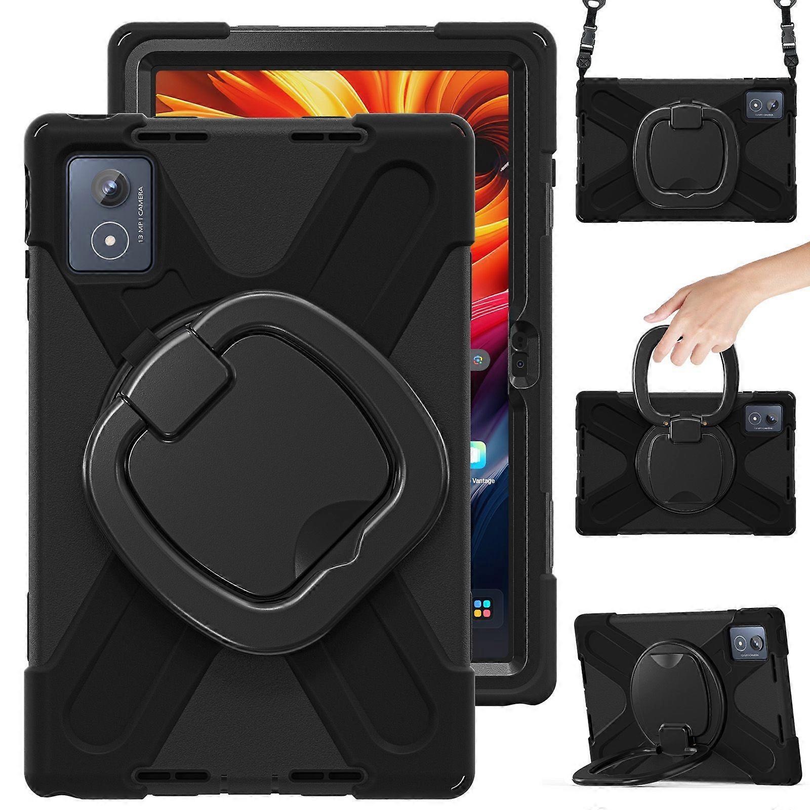 For Lenovo Tab K11 Plus Case with Shoulder Strap TPU + PC + Silicone Kickstand Tablet Cover