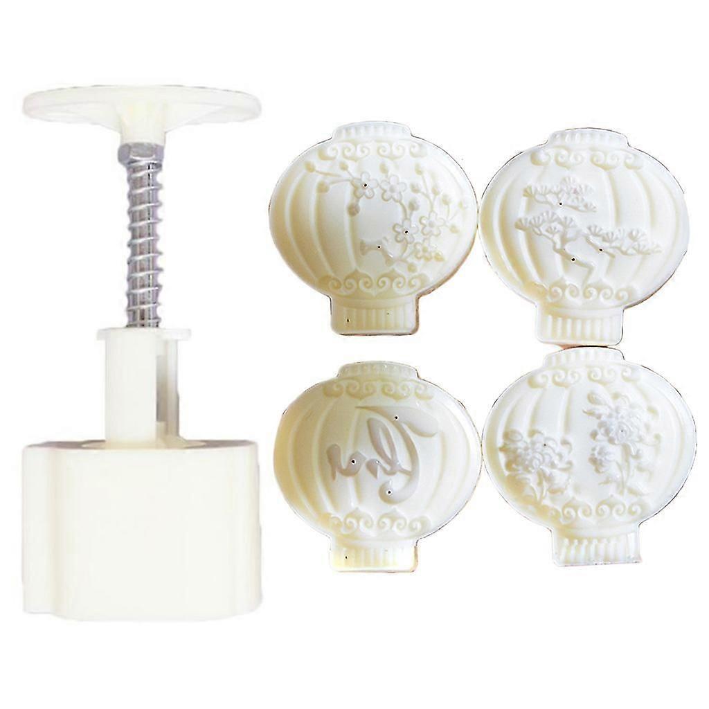 Moon Cake Mould Hand Pressure Cookies Cutter Smooth Exquisite Pattern Lantern