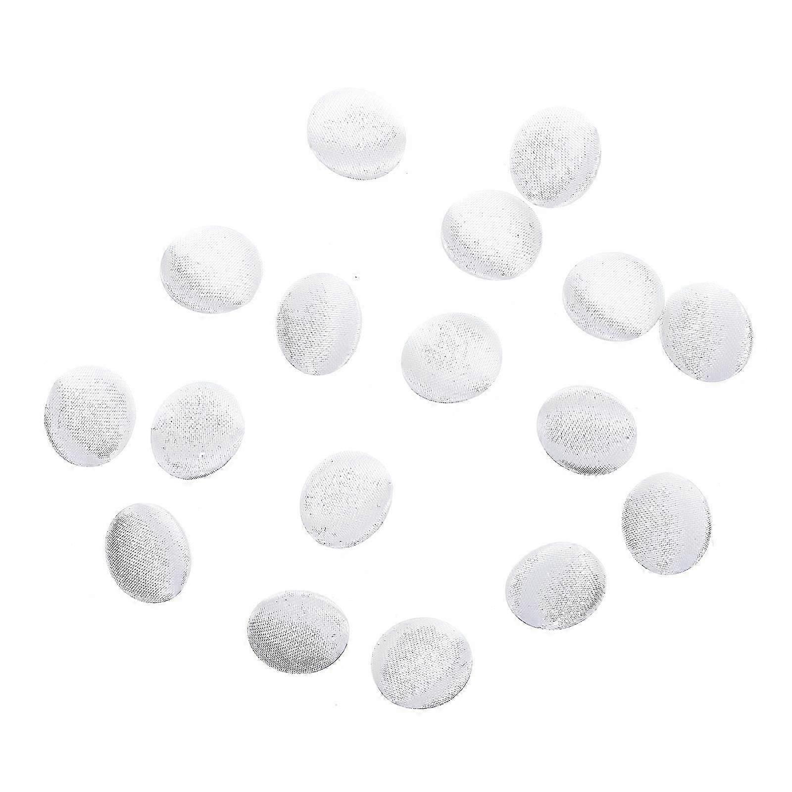 15Pcs Tuxedo Buttons Bridal Buttons Cloth Covered Metal Buttons (White) hwySH