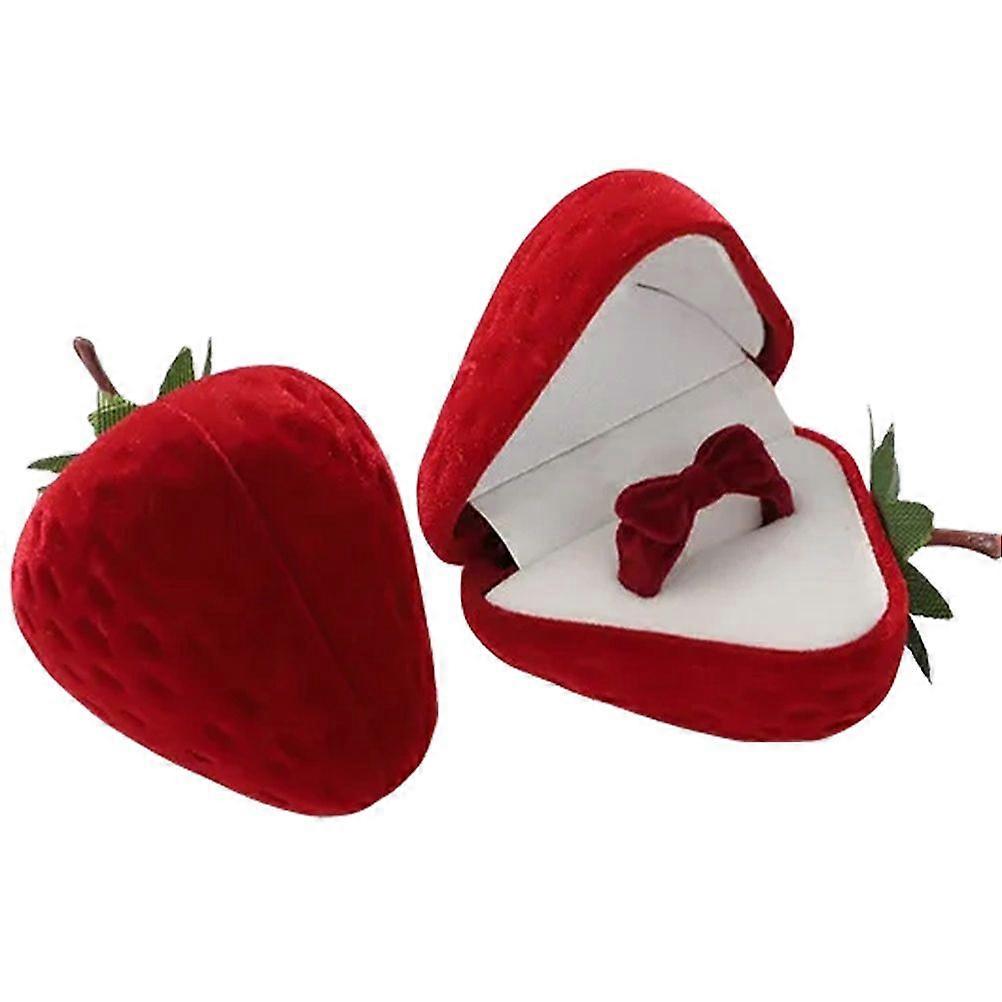 2 Sets Strawberry Ring Box Ring Jewelry Box Ring Storage Box Ring Gift Boxes with Rings
