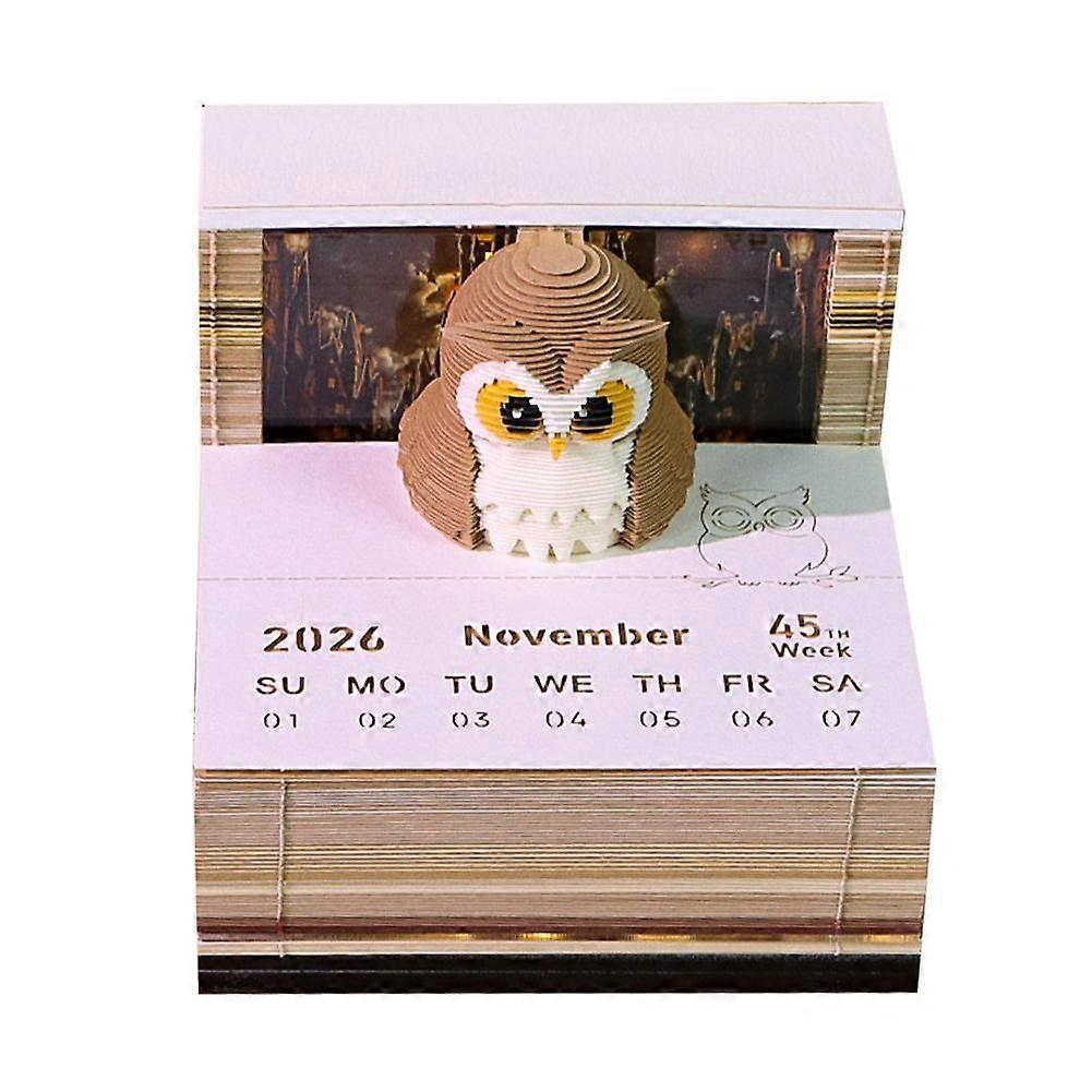 3D Pop Up Calendar 2026 Handcrafted Paper Sculpture Art Desktop Display with Acrylic Cover Memo Sheets Reusable as Bookmarks Unique Gift