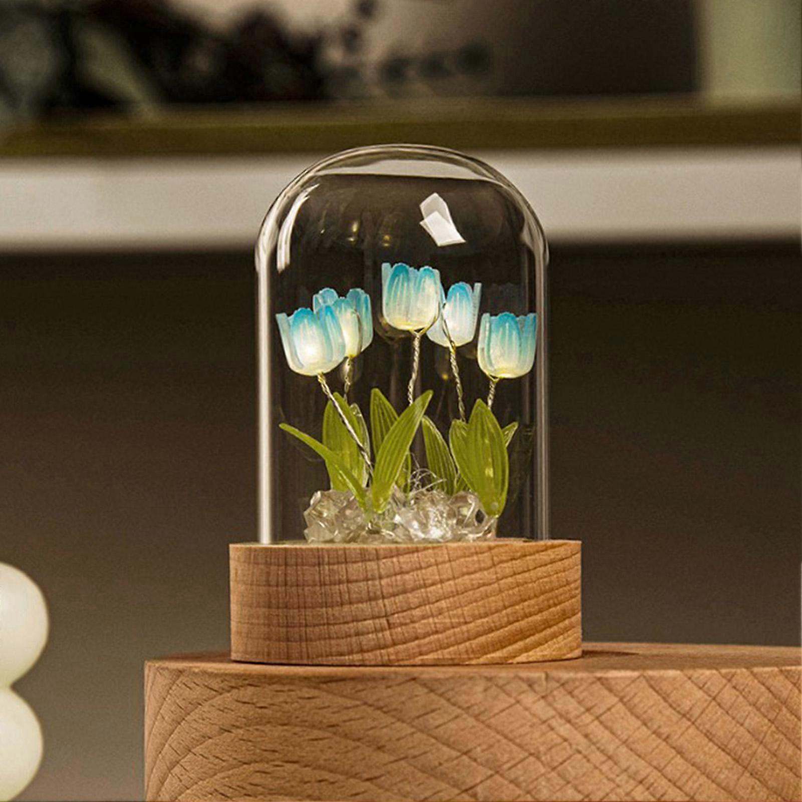 Tulip Night Lights Tableside LED Tulip Ambient Lights Decorative Tulip Lamp Ornament Blue