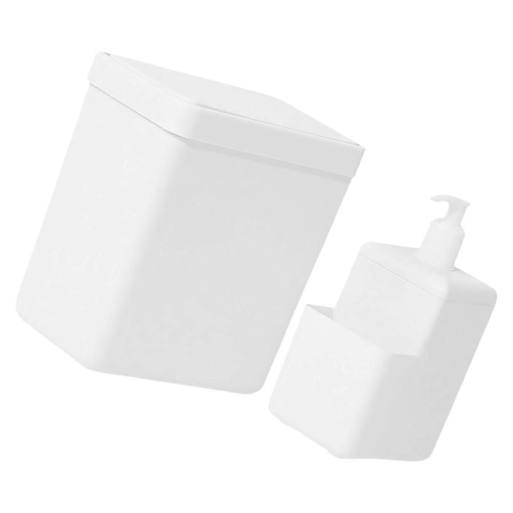Trash Can Garbage Bin for Bathroom 1Set Small Covered Desktop Mini Bin with Lid
