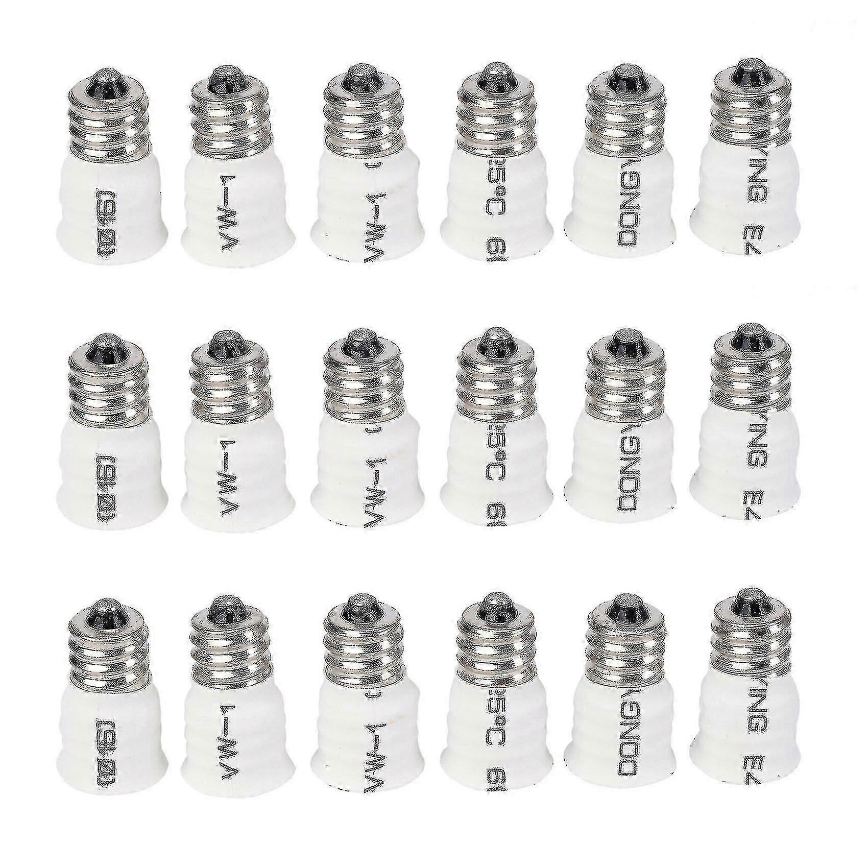 18-Pack E12 to E14 White Bulb Converter Adapter Socket Changer for Lamp Holder