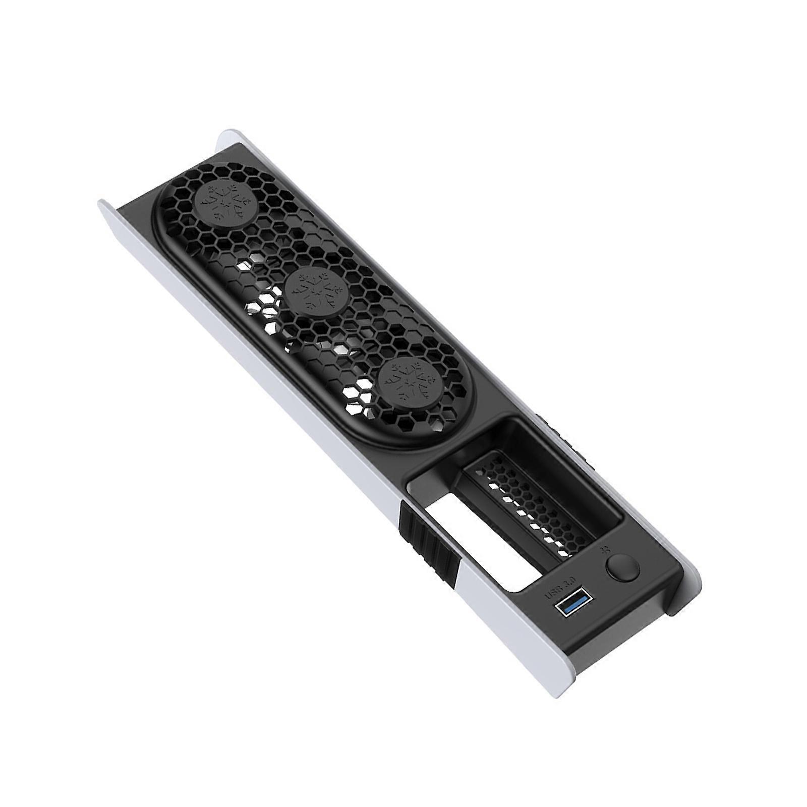 Intelligent Cooling Fan with Auto Speed Control & LED Lighting Efficient Cooling Fan Quiet Cooling Accessory for P5  grey