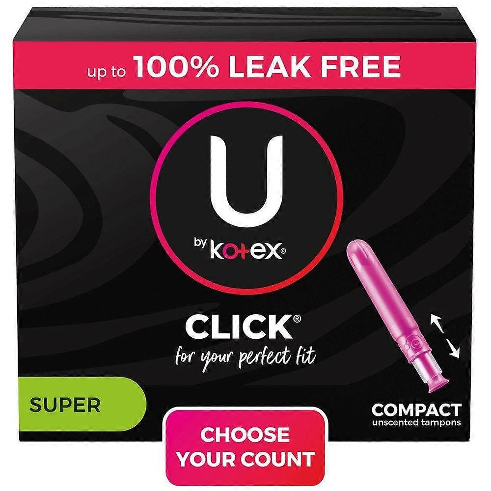 U By Kotex Click Compact Tampons, Super, Unscented, 45 Ea