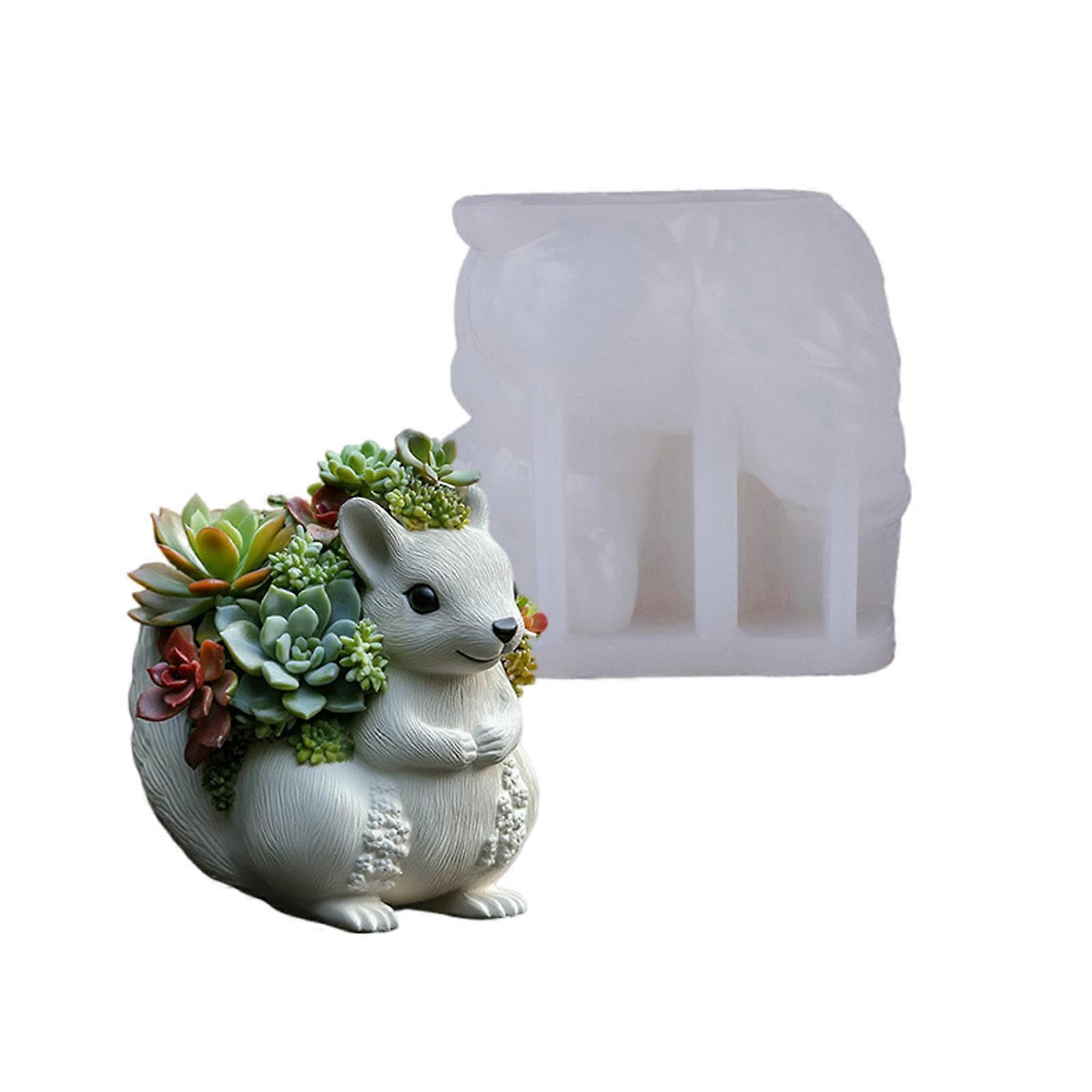 Flexible Silicone Mould Accessory for Creating Squirrel Planter Decoration With Resin And Plaster Daily Use Multicolor