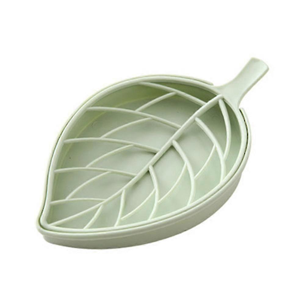 3 Pcs Leaf Shape Double Layer Soap Dish Soap Holder With Soap Drain 26s