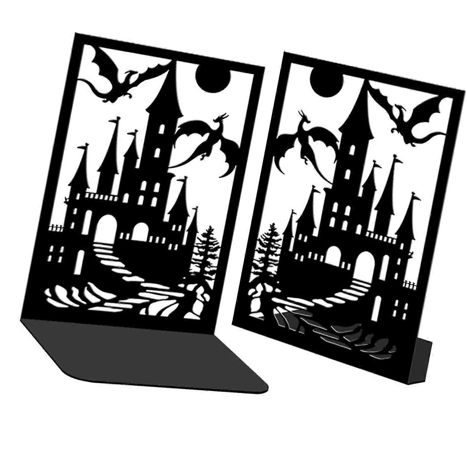 Fantasy Shaped Metal Book Supporters With Multipurpose Desk Organizers For Stationeries Display Multicolor