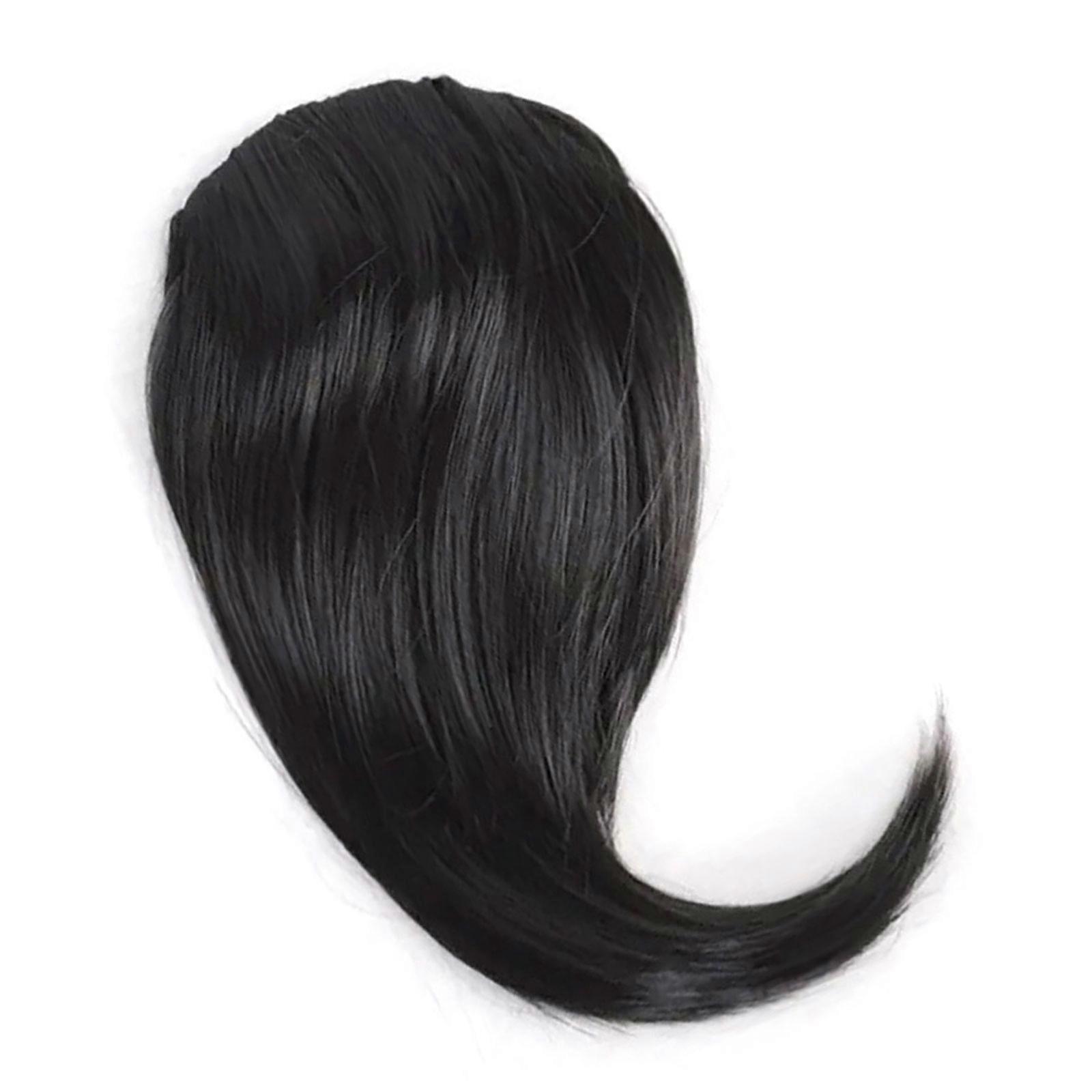 Face Flattering Artificial Fringe With Jagged Anime Style Cut For Square Round Faces And Breathable Wear  Natural Black