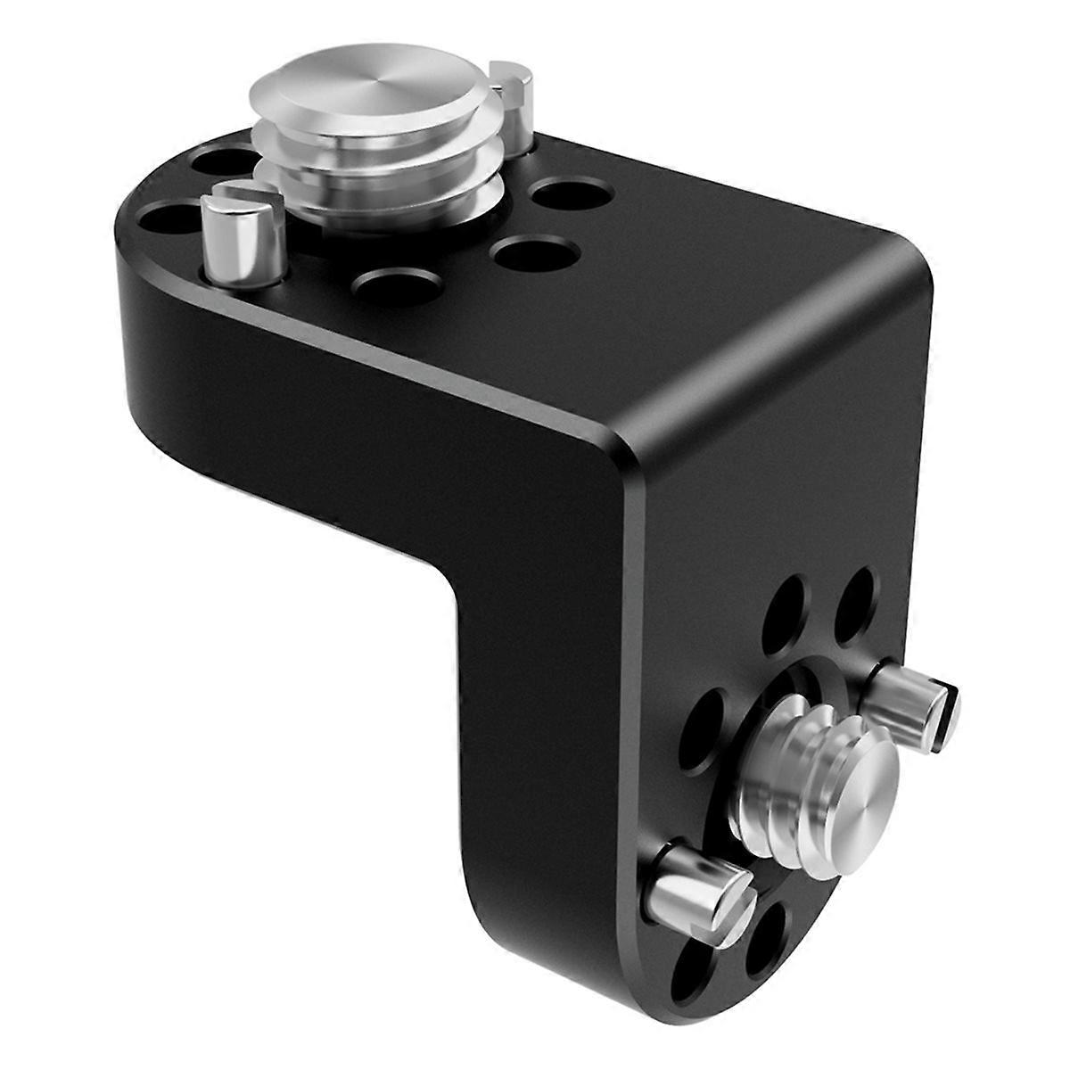 Camera 90° Right Angle Extension Bracket with 1/4 3/8 Screw Positioning Hole for Tripod Head DSLR Ca