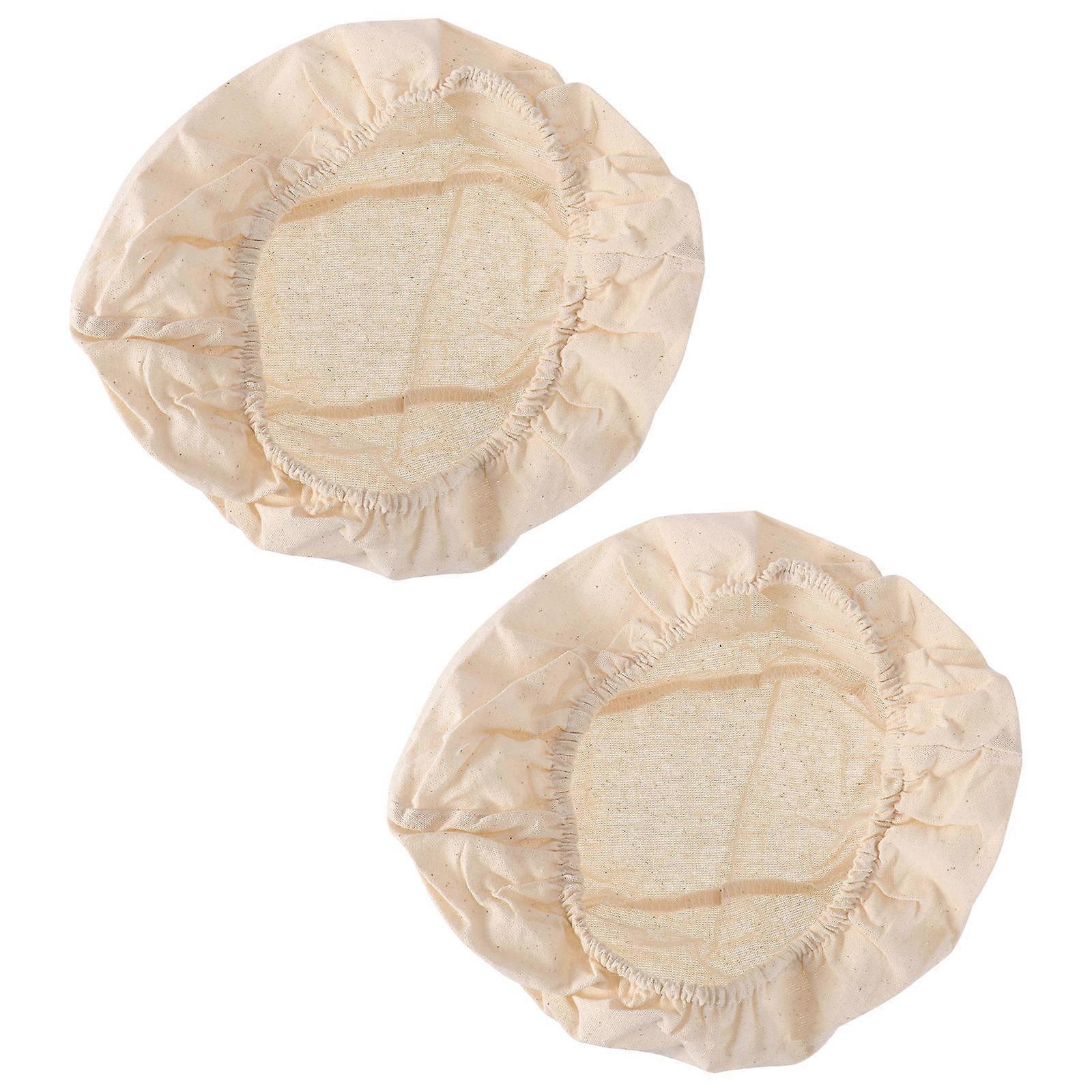 2PCS Bread Basket Cloth Covers Fermentation Basket Liners for Bakery Home Kitchen (Oval)