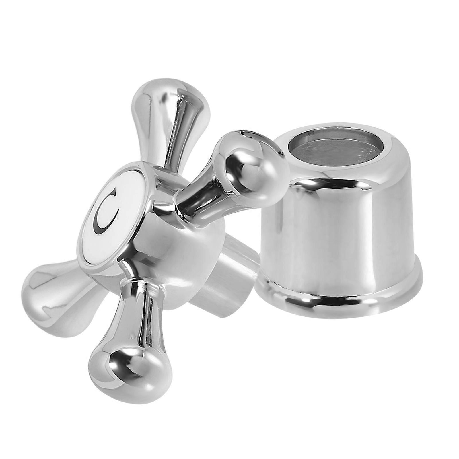 Durable Copper Faucet Handle Kit for Bathroom Sink and Shower Control Classic Style Silver 6.00X6.00X4.20CM Faucet Handle Replacement 1Set