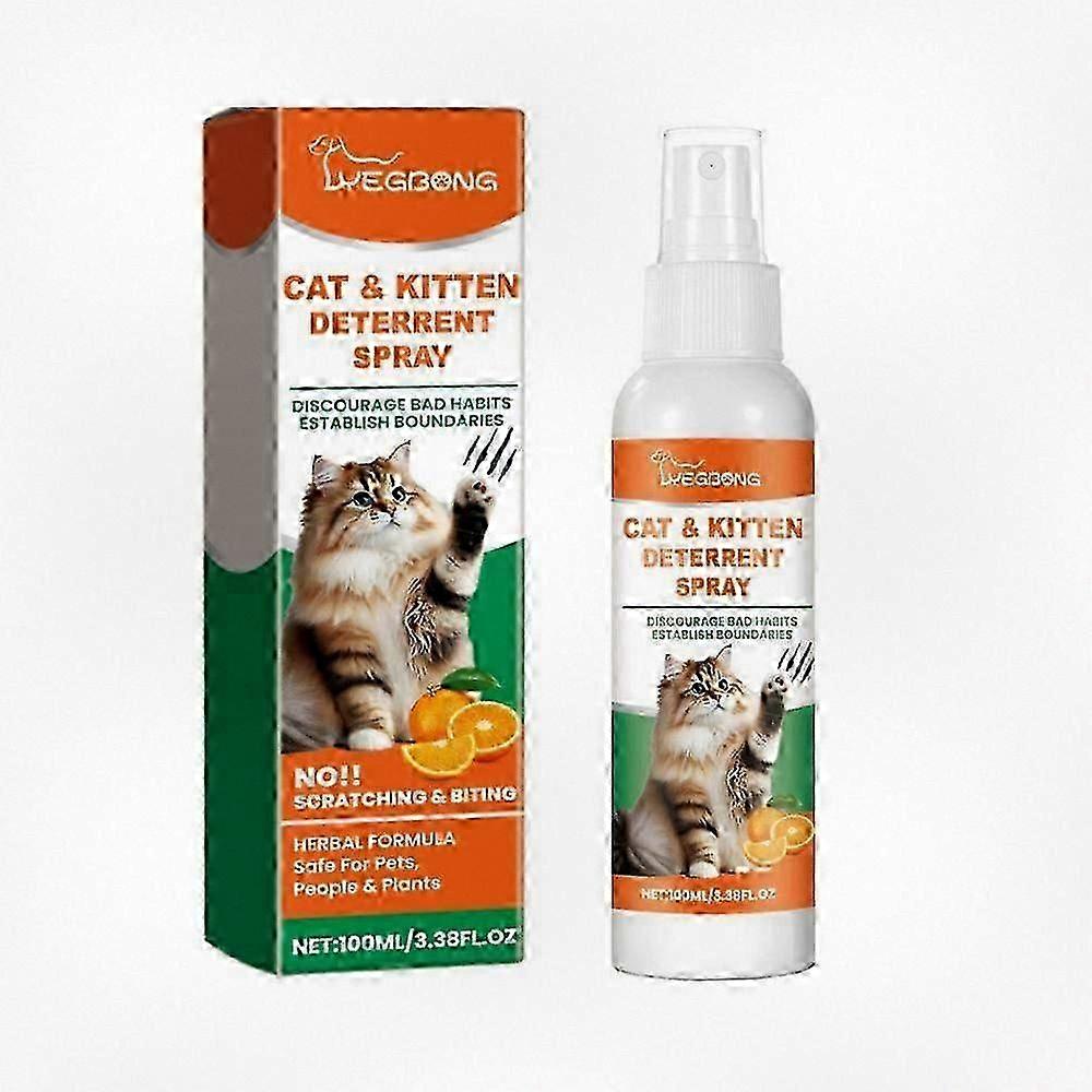 Natural Cat Deterrent Spray for Scratching Prevention, Anti Scratch Spray with Orange Fragrance, No Stimulation Formula for Cats