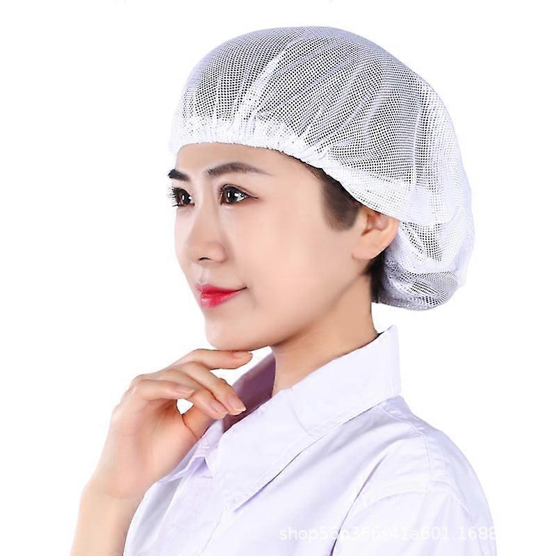Raindrops 4pcs Hair Nets Elastic Mesh Hair Net for Food Service Workers Reusable Kitchen Cooking Cap White Nylon Net for Baking Chef