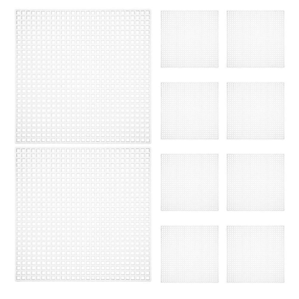 10Pcs Plastic Canvas Mesh Sheets: Plastic Mesh Square For Needlework Embroidery Yarn Crafting Diy Crochet Projects