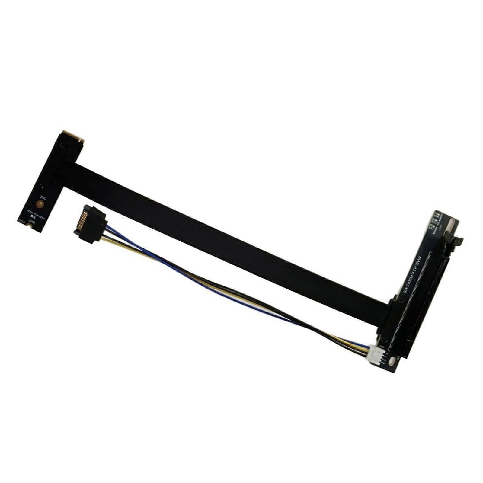 M.2 NVMe to PCIe X16 Extender Gen4 Adapter Cable Turn Right FFC Flexible Jumper Graphics Card Extension Cable Multicolor