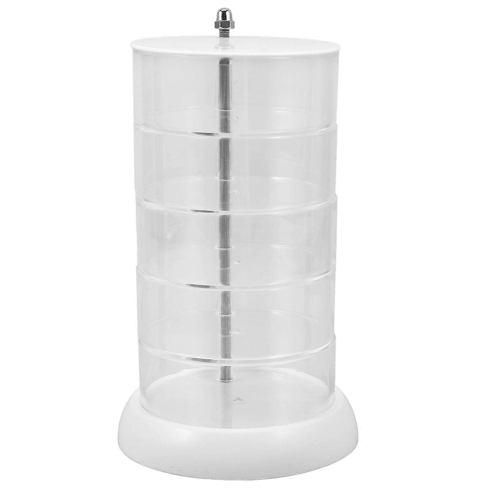 White Plastic Rotating Storage Box for Display with 5 Layers Clear Design Easy to Assemble and Clean