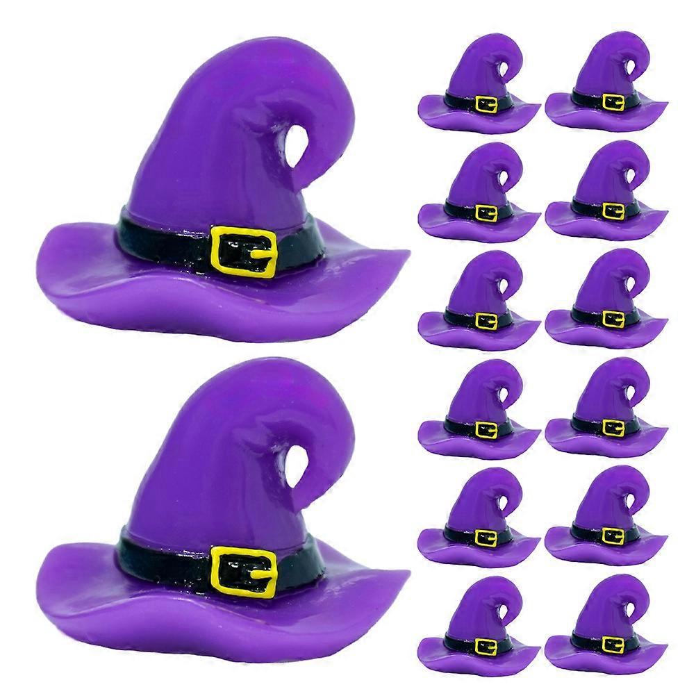 25Pcs Purple Resin Witch Hat Decorations for Halloween Tabletop