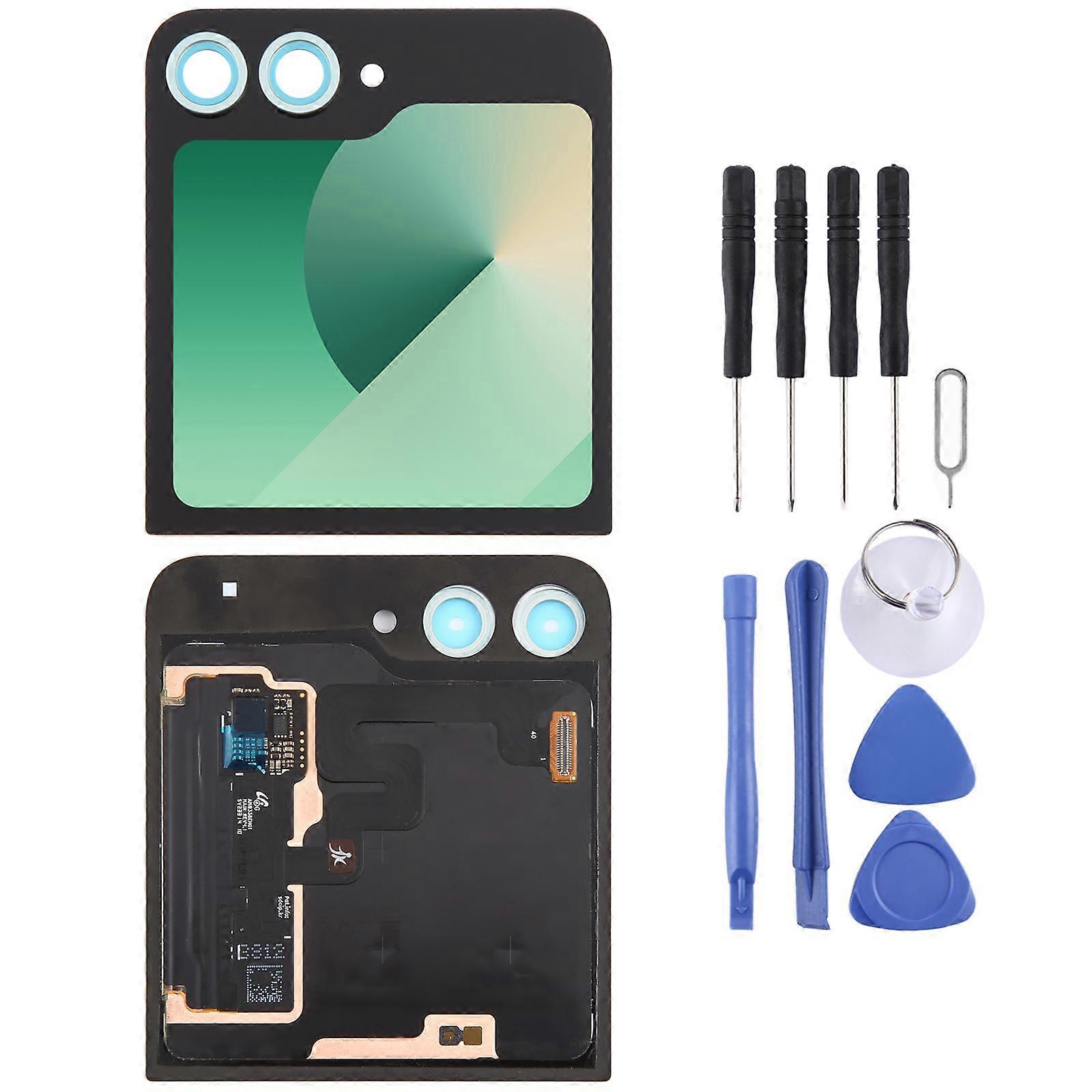 For Samsung Galaxy Z Flip6 SM-F741B COMPATIBLE LCD Secondary Screen Digitizer Full Assembly with Camera Lens Cover