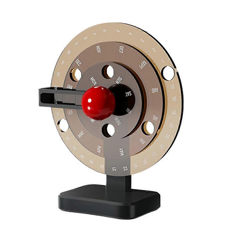 Calendar Acrylic Disc Decor Tabletop Calendar Brown
