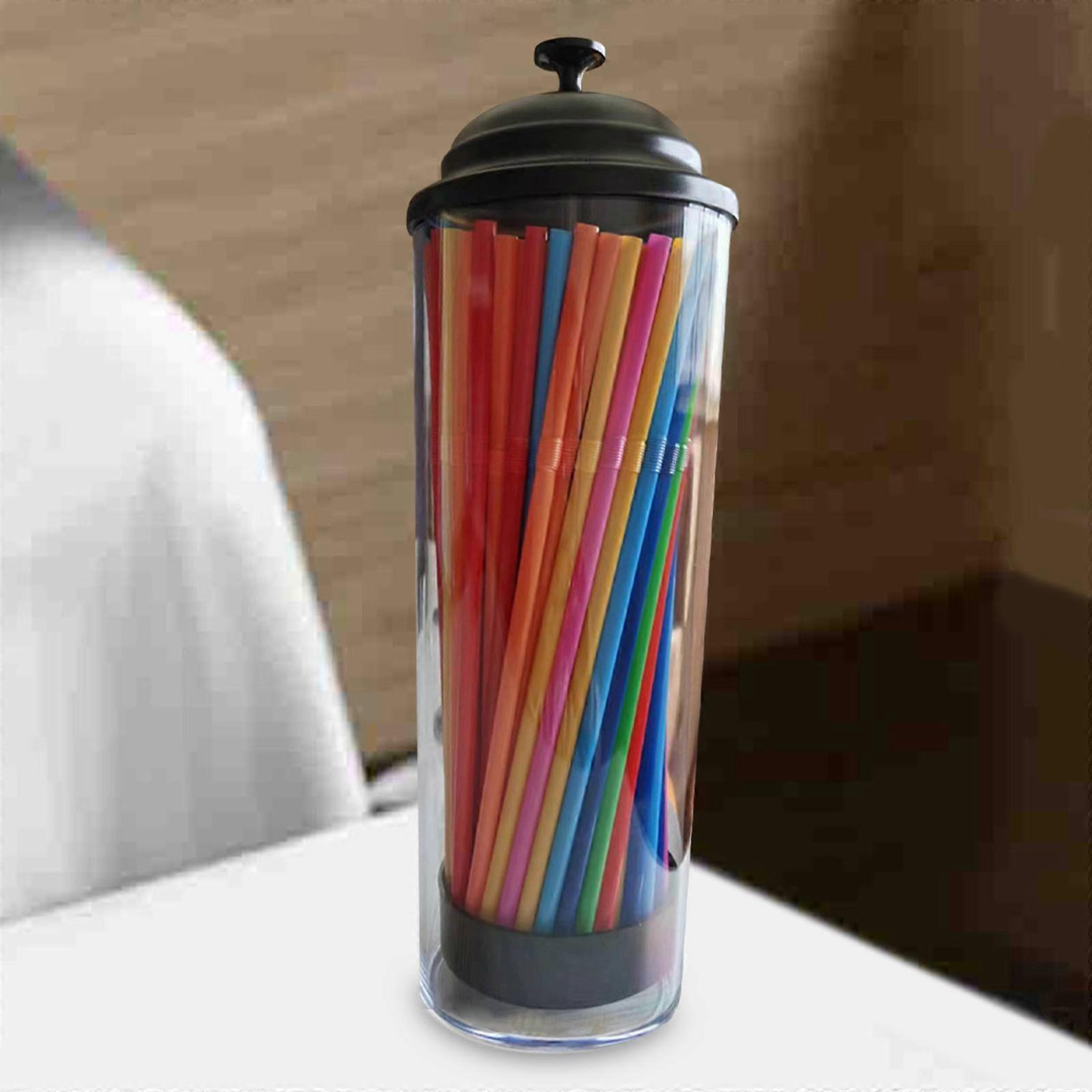 Straw Dispenser Drinking Straw Container for Living Room Kitchen Dining Room