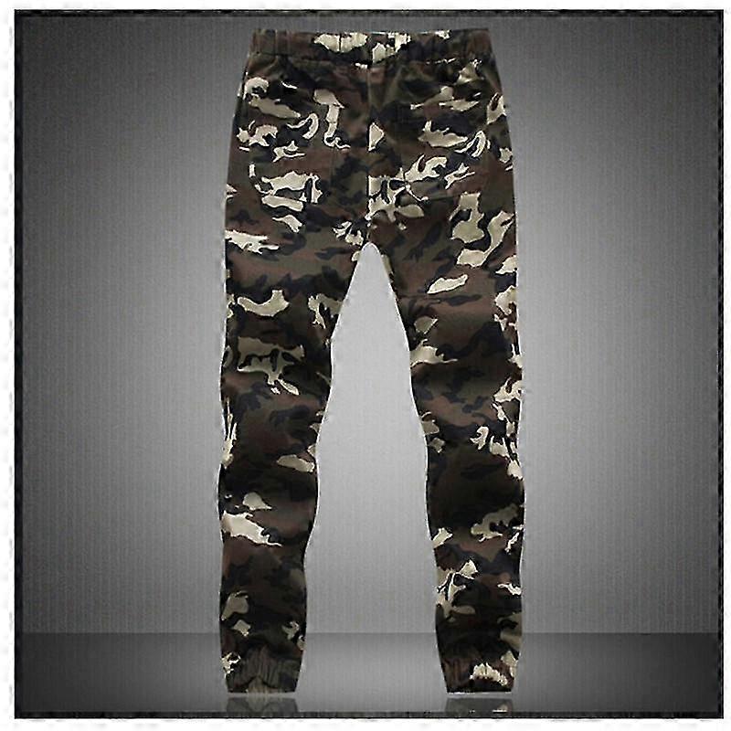 Military jogger pants for plus size men, spring casual camouflage.