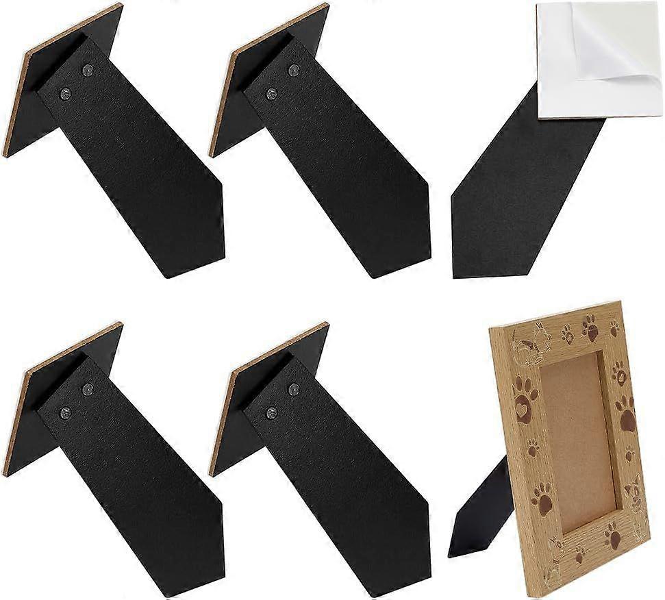 6 Pcs Easel Back Picture Frame 7.7x3.9x0.29inch MDF Photo Frame Stand Black Rectangle Photo Frames Back Support Backing Stand Suitable for 7inch Pictu