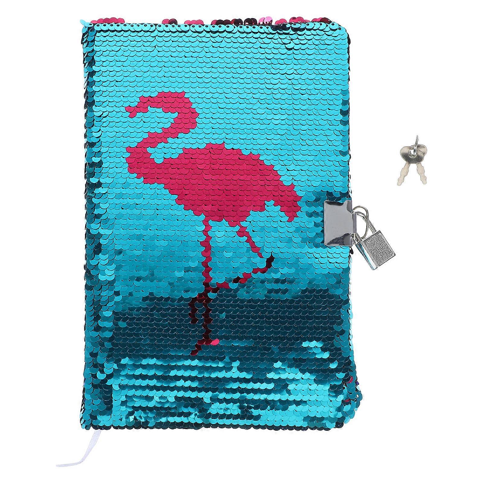 Portable Notepad Vibrant Sequin Notebook With Mini Lock For Students Professionals Rectangular Shape Note-taking 1Set