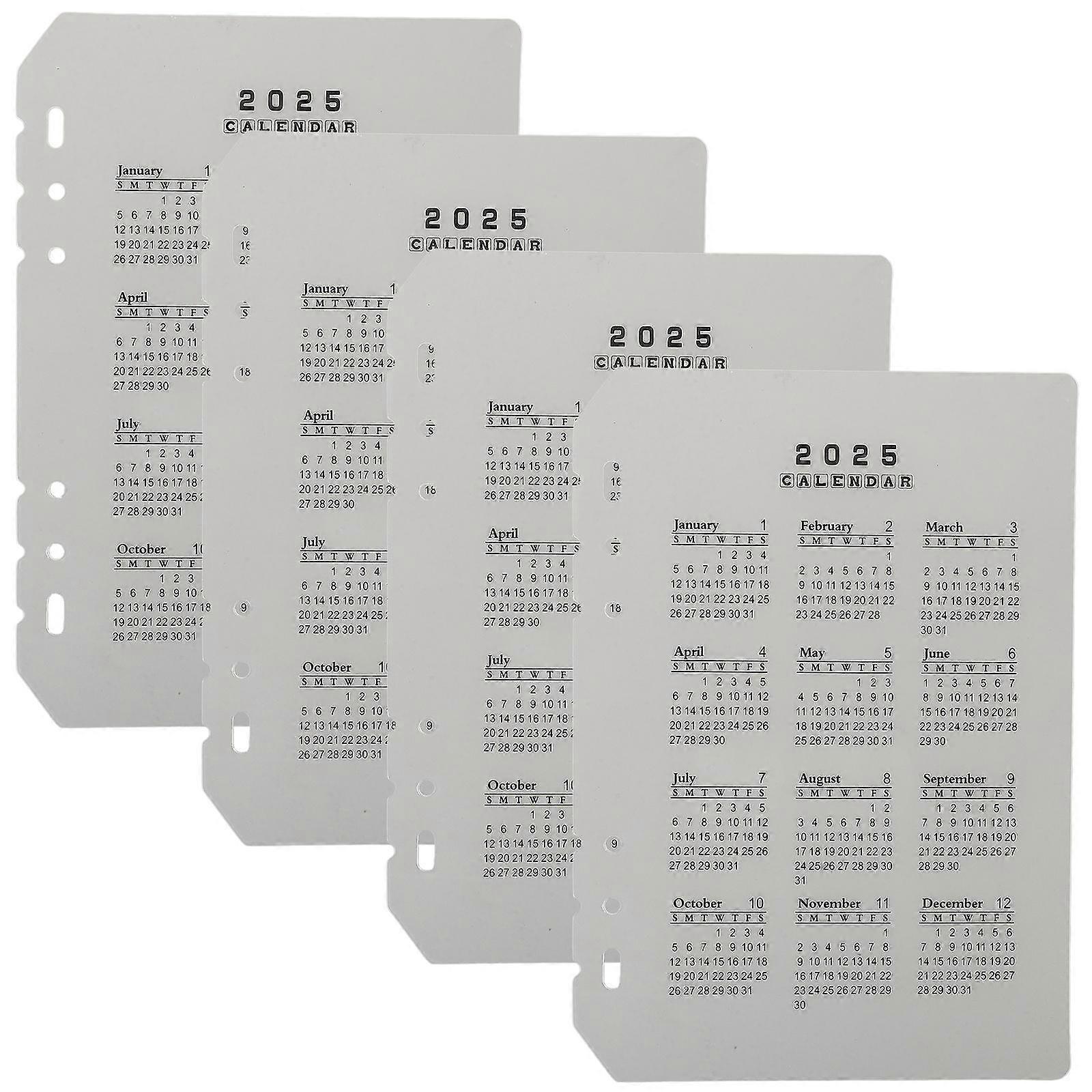 A5 Convenient Loose Leaf Notebook Divider Plastic Insert for Notebook 4Pcs