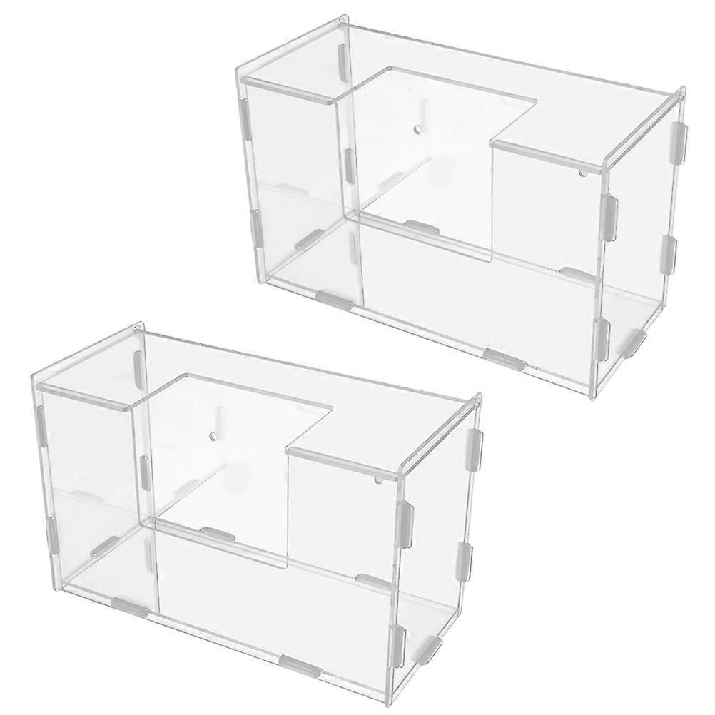 Pet Feeder Acrylic Rabbit Feed Rack for Feeding 2Pcs Hay Storage Container