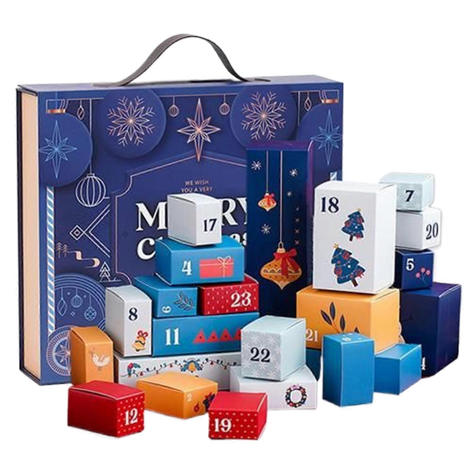 Christmas Countdown Calendar Advent Calendar 24Day Reusable Boxes for Candy Gifts Holiday Decor