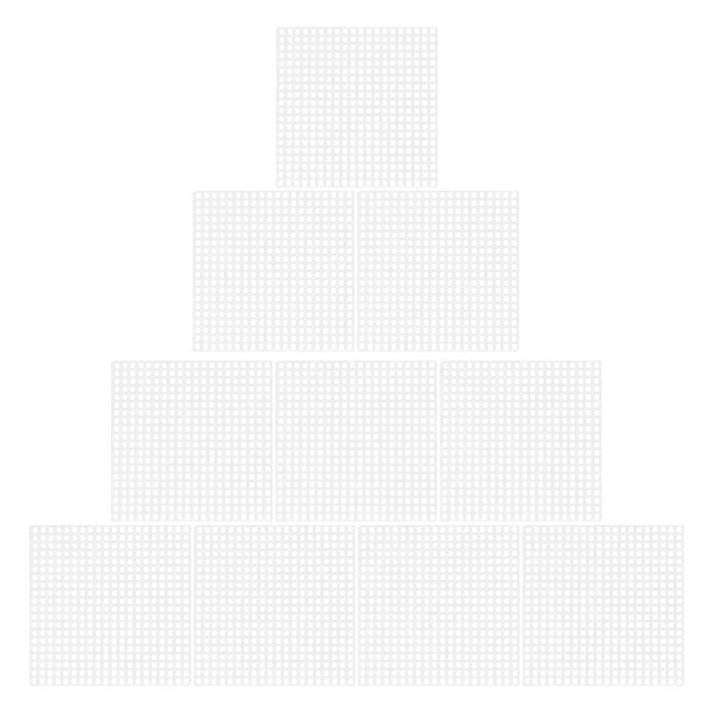 Plastic Mesh Sheet Square Canvas Sheet for Sewing Work 20Pcs White Plastic