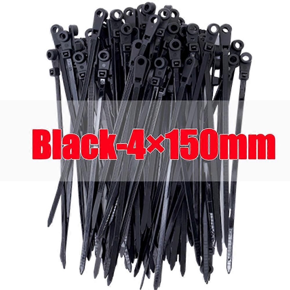 100/500Pcs Screw Hole Nylon Cable Tie Fixed Cable Tie Adjustable Self Locking Fastening Loop Home Multipurpose Office Organizer