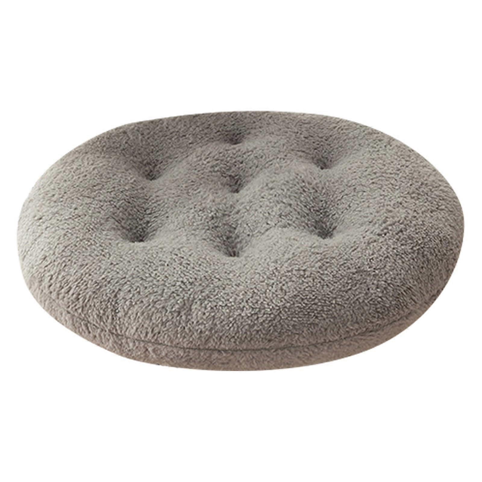 Round Plush Chair Cushion 10 Inch Thick Ergonomic Padding for Dining Kitchen Office Stools Gray