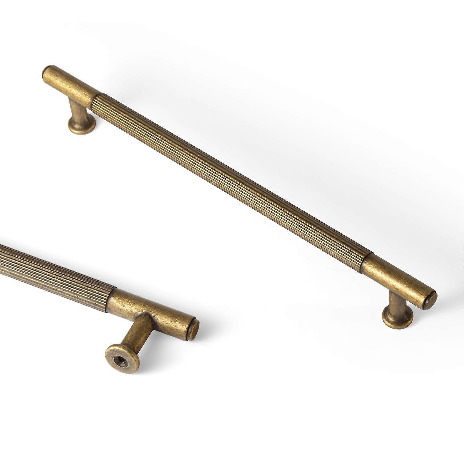 6 Pack Antique Brass Cabinet Pulls Vintage Bronze Drawer Handles 192mm Solid Zinc Alloy Bar Pulls