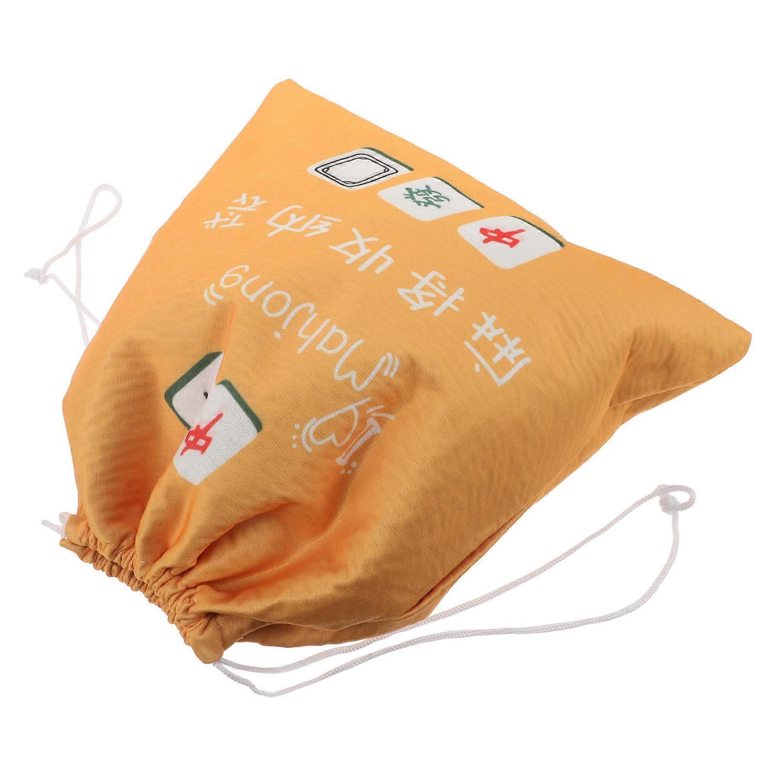 Mahjong Tile Bag Portable Organizer for Home Use with Drawstring Closure