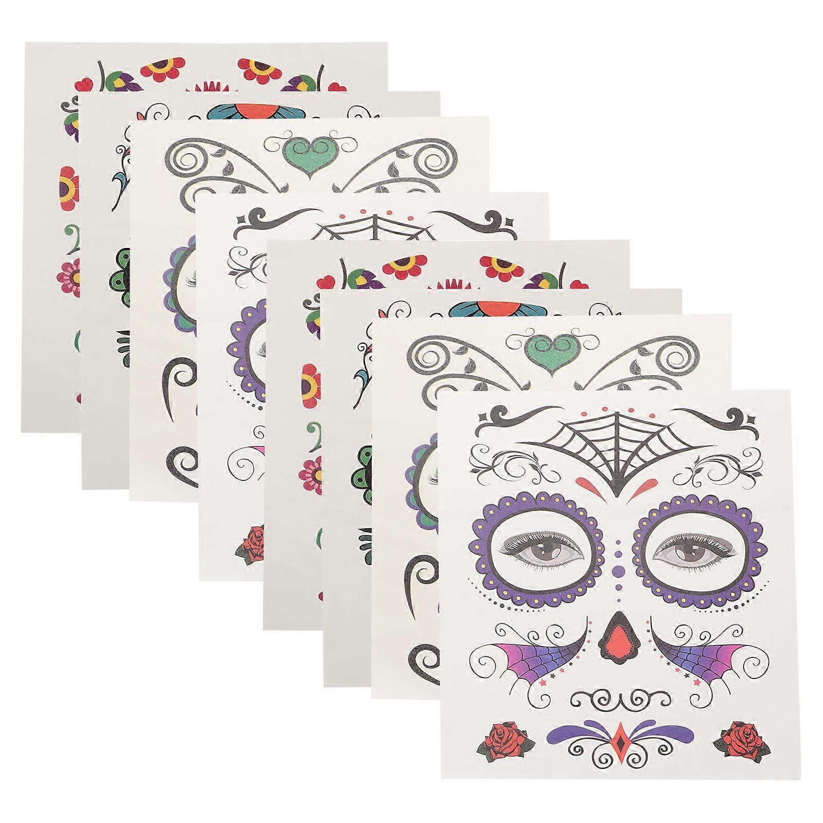 Waterproof Face Makeup Sticker Halloween Temporary 8 Sheets