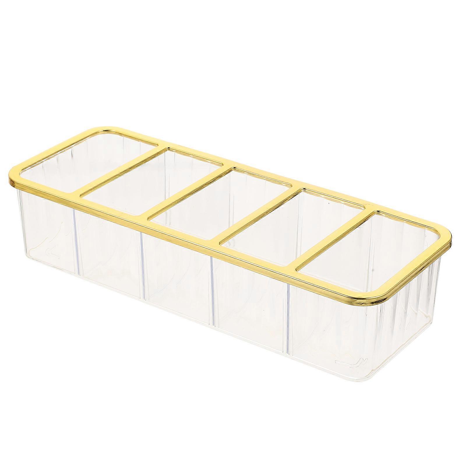 White Remote Control Holder 5-Compartment Box for Office Storage