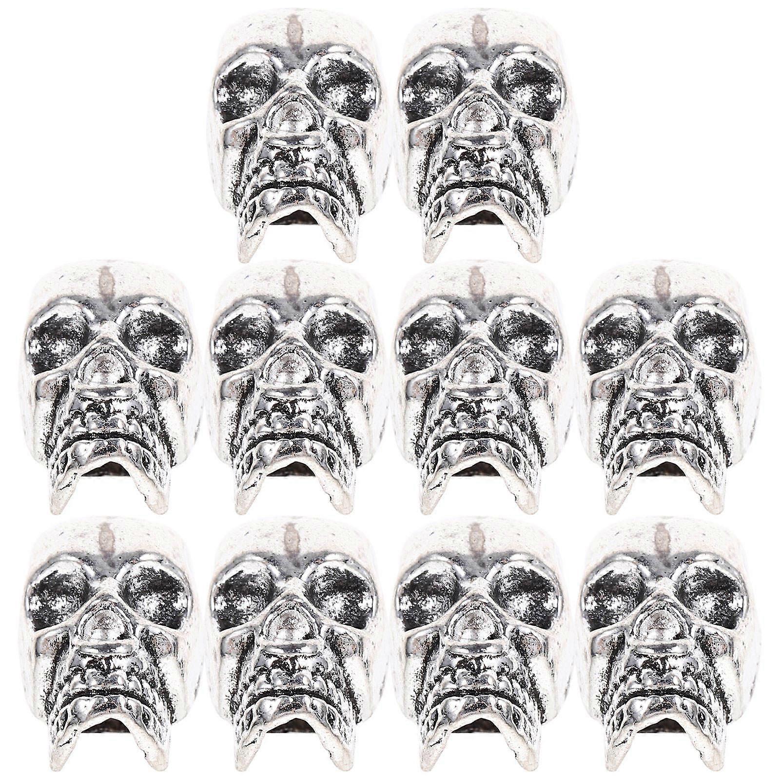 Bracelet Spacer 10Pcs Skull Spacer for DIY Accessories Silver
