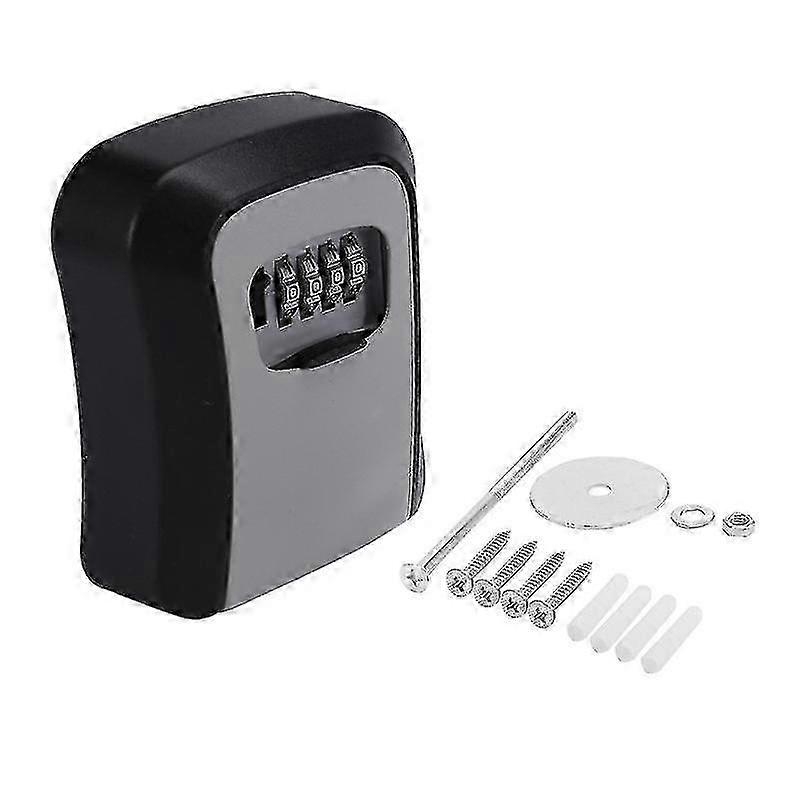 Key Lock Box, Wall Mounted Weatherproof 4 Digit Combination Key Storage Safe Indoor