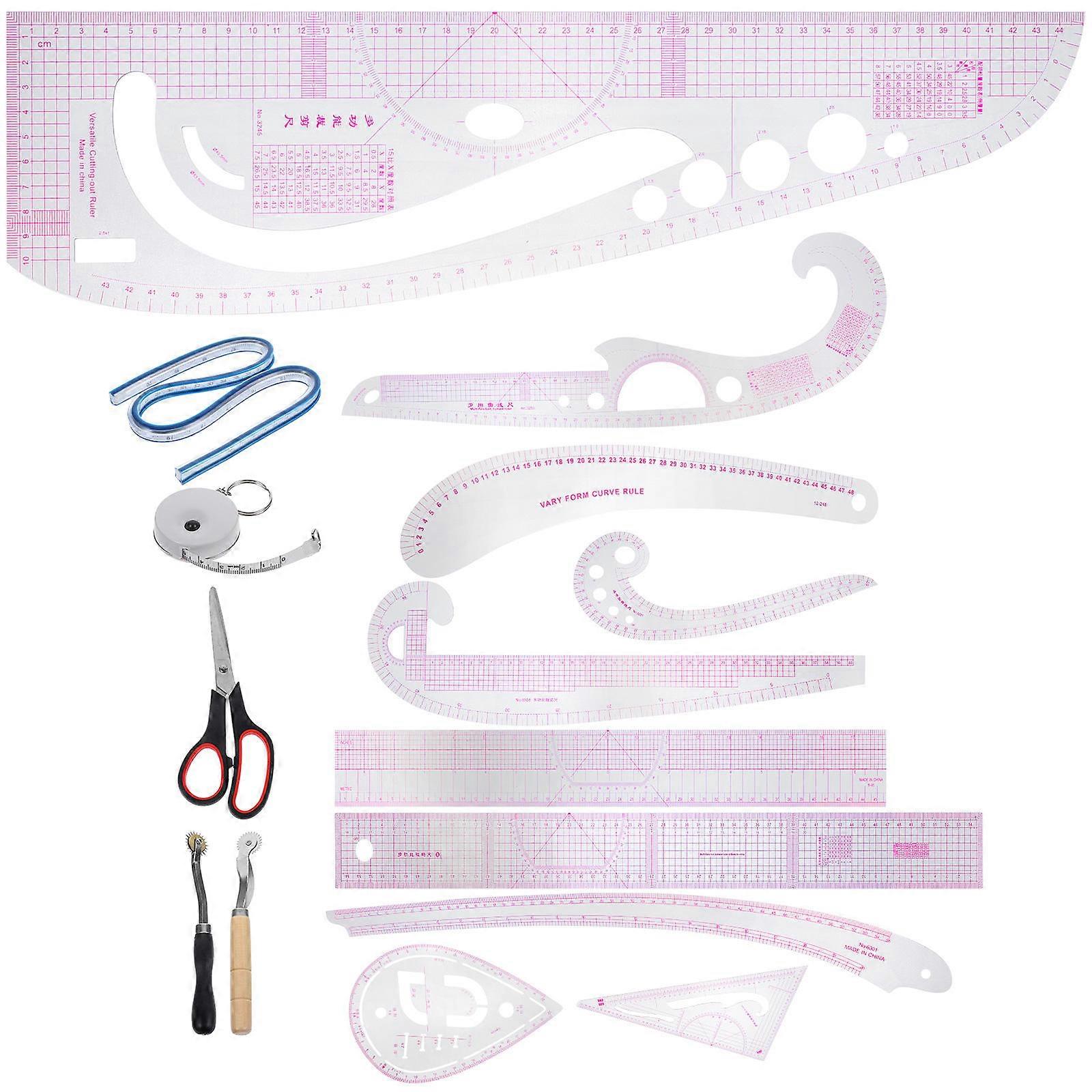 Tailor Ruler Set Sewing Tools For Clothes Making Modification Guiding PVC ABS 1 Set