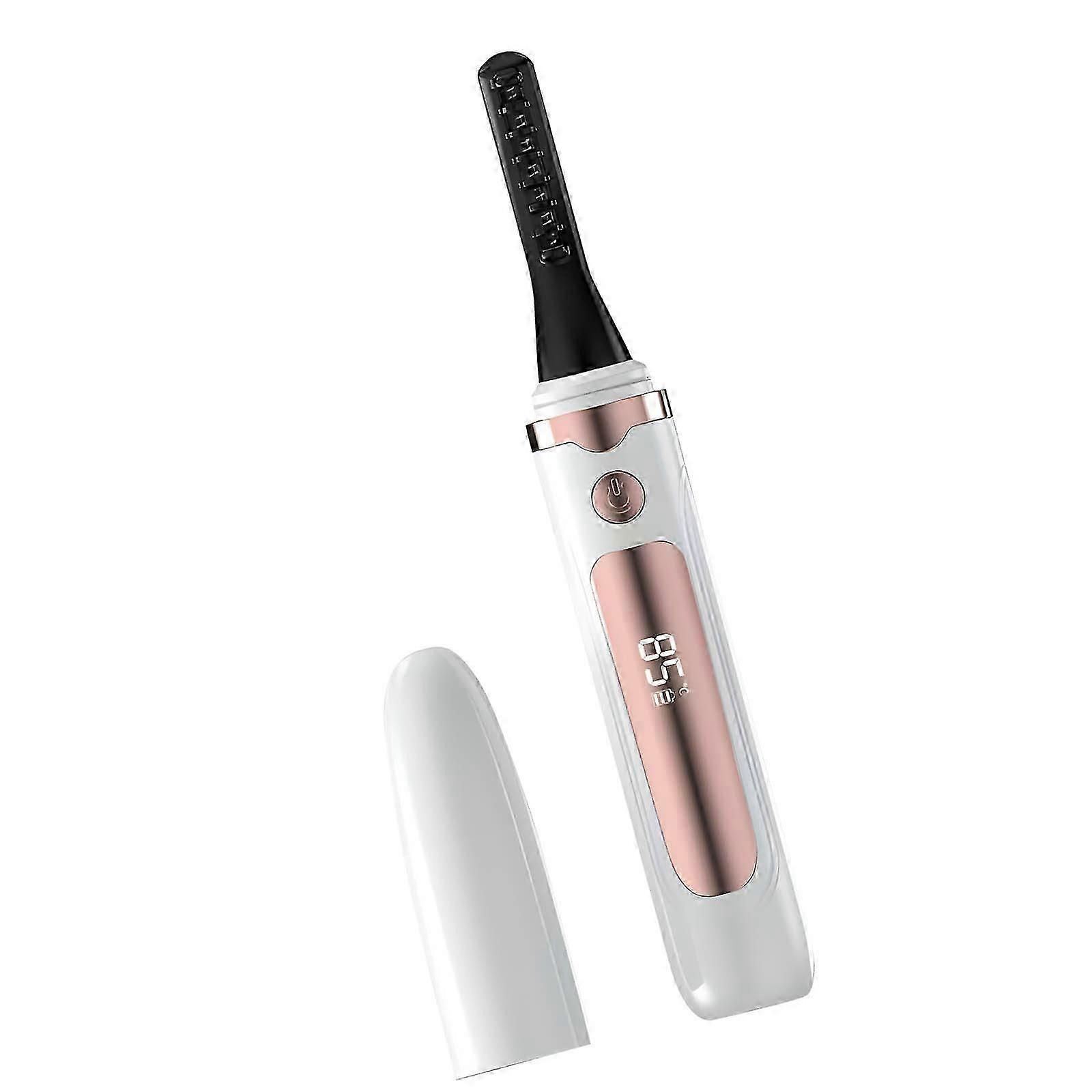 Rechargeable Whip Curling Tool Precise LED Thermoregulation Thin Transportable USB Propelled Beauty Must White