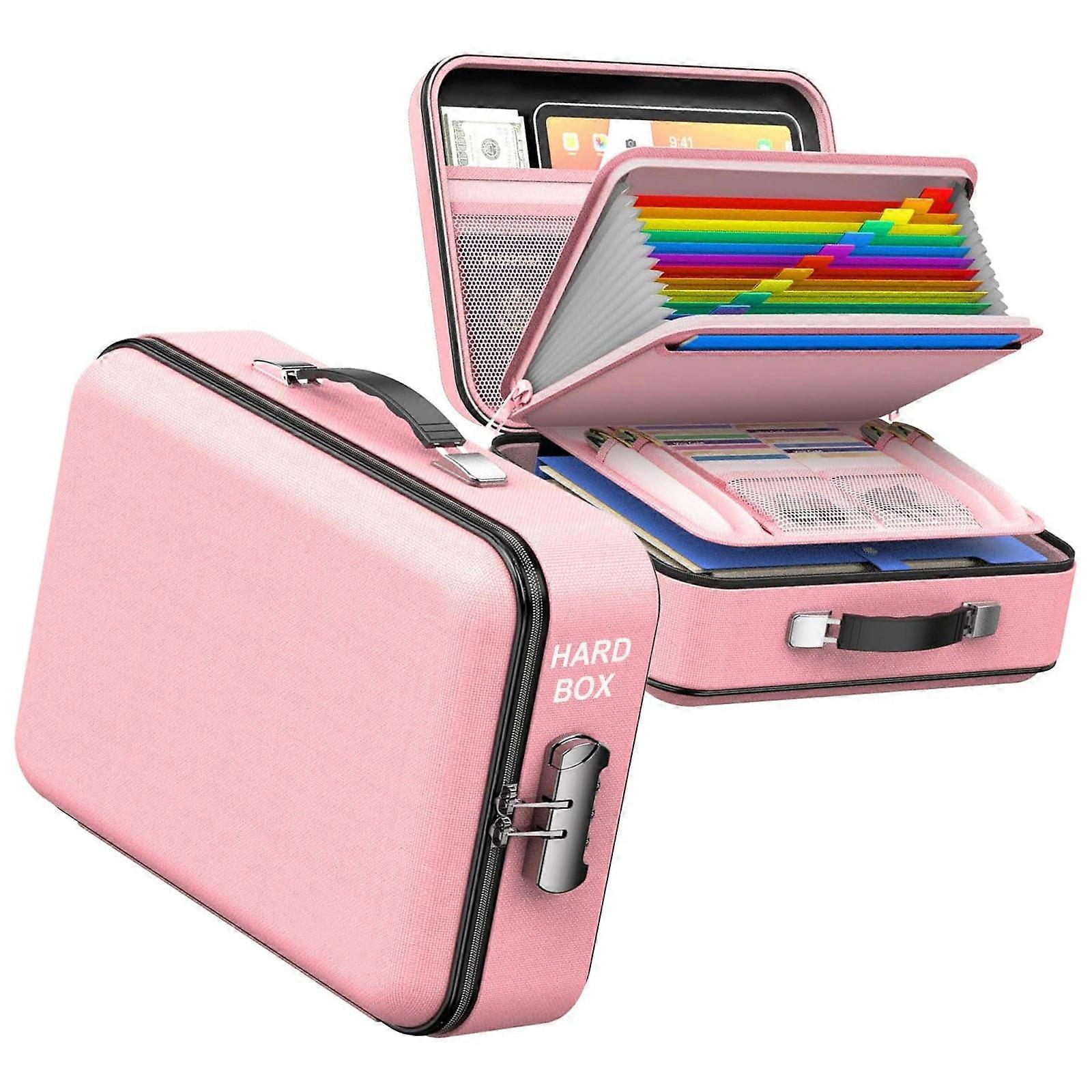 Dense Multiple Purpose Document Planner Difficult Case Highlighting Nonflammable Impermeable Security Transportable Plan  Pink