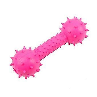 Puppy Squeaky Toy Barbell, Teeth Cleaning Chew Stick, Interactive Training Molar Toy, Durable Pet Chewing Supplies for Small Dog