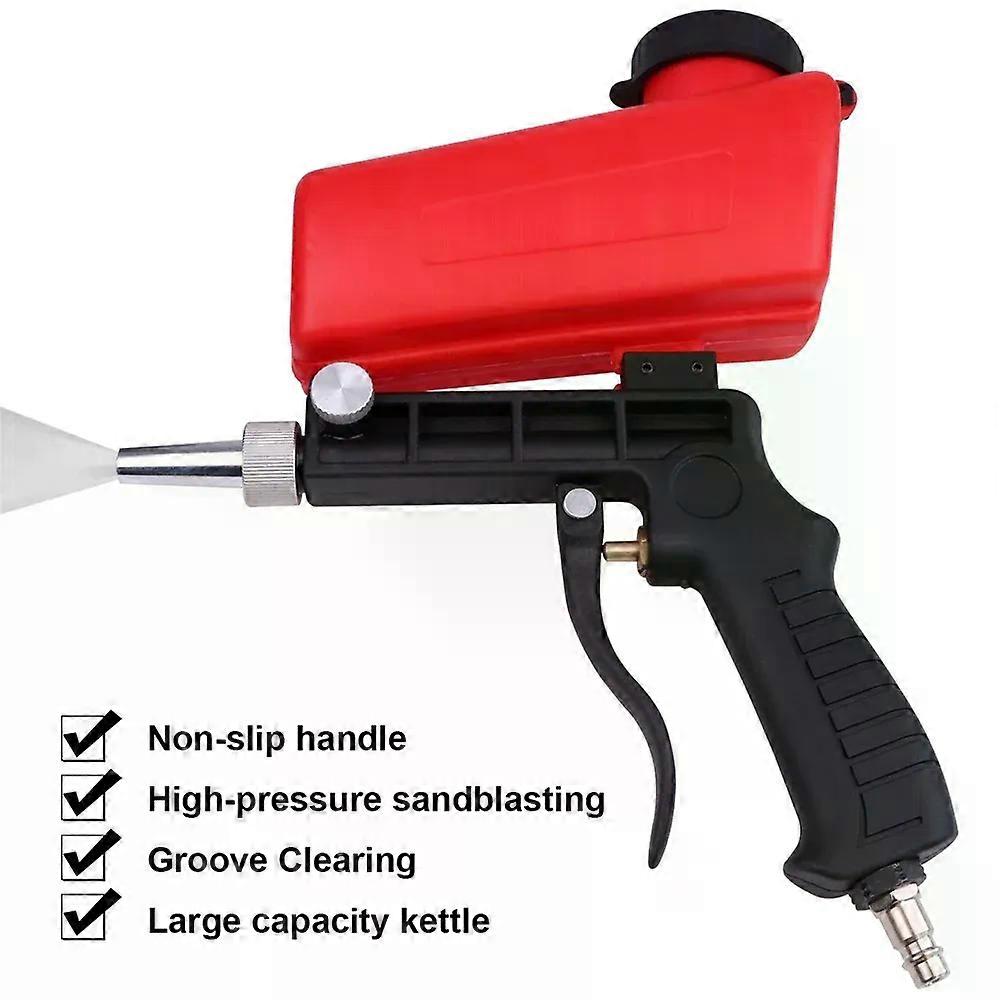 1/4 inch Portable Gravity Sandblasting Gun Pneumatic Sandblasting Set Rust Blasting Device Adjustable Blasting Machine Spray Gun